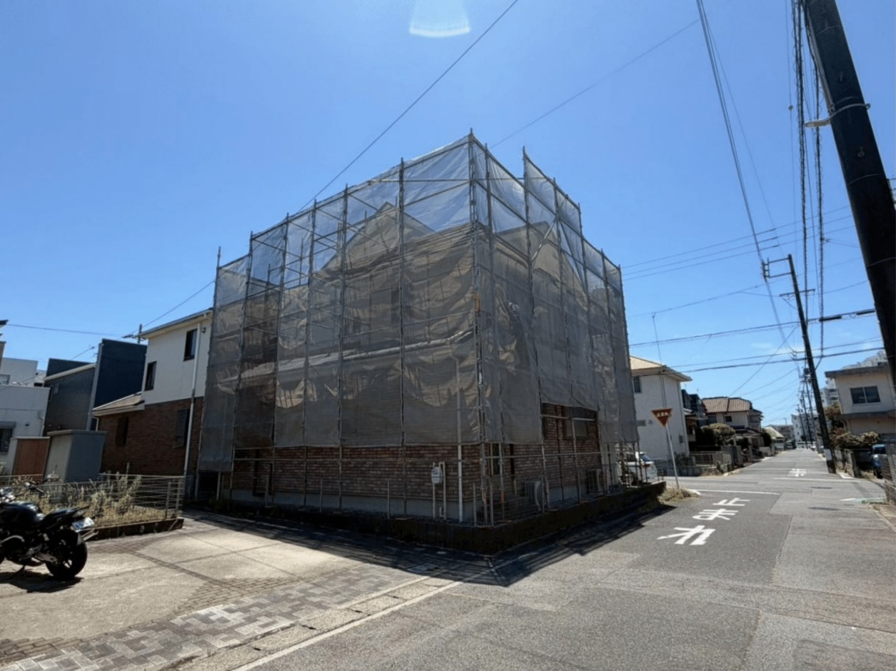 屋根カバー工事 足場仮設