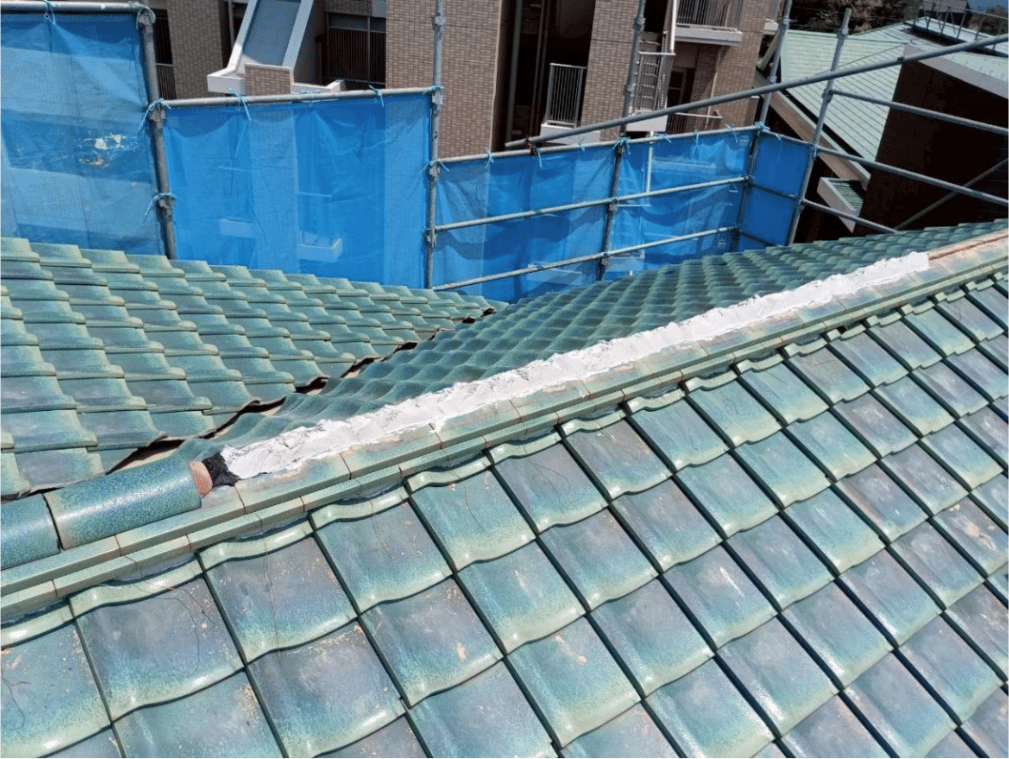 棟積み直し作業完了状態