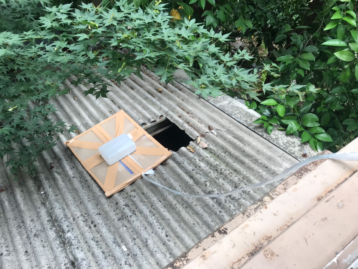 愛知県　中区　小波スレート屋根　１枚交換工事